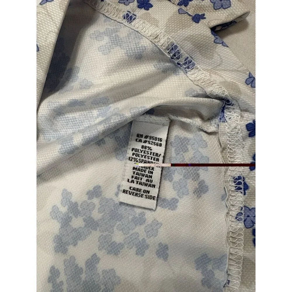 Straight Down Women Ava Quarter Zip Size XS Blue Floral